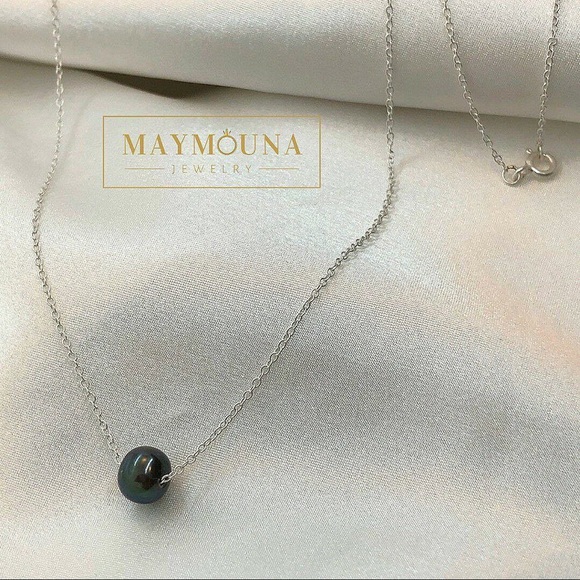 Jewelry - Black FreshWater Pearl 925Sterling Silver Necklace